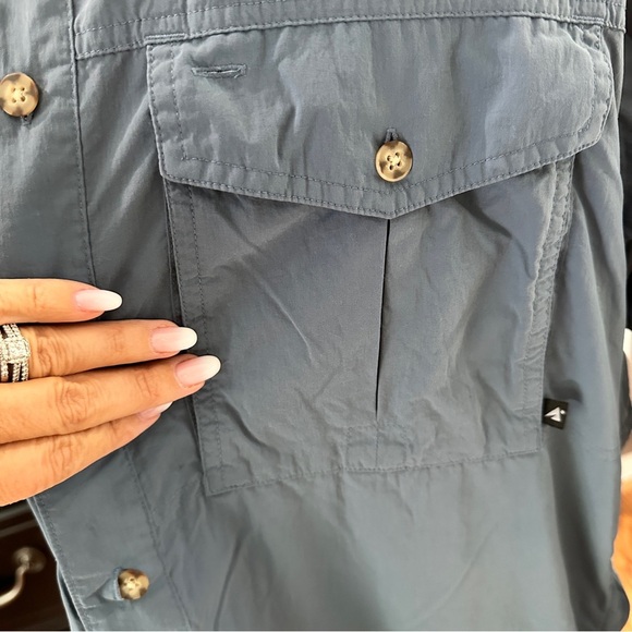 Eastern Mountain Sports EMS Blue Nylon Vented Fishing Outdoor Shirt Men’s M - Picture 5 of 14